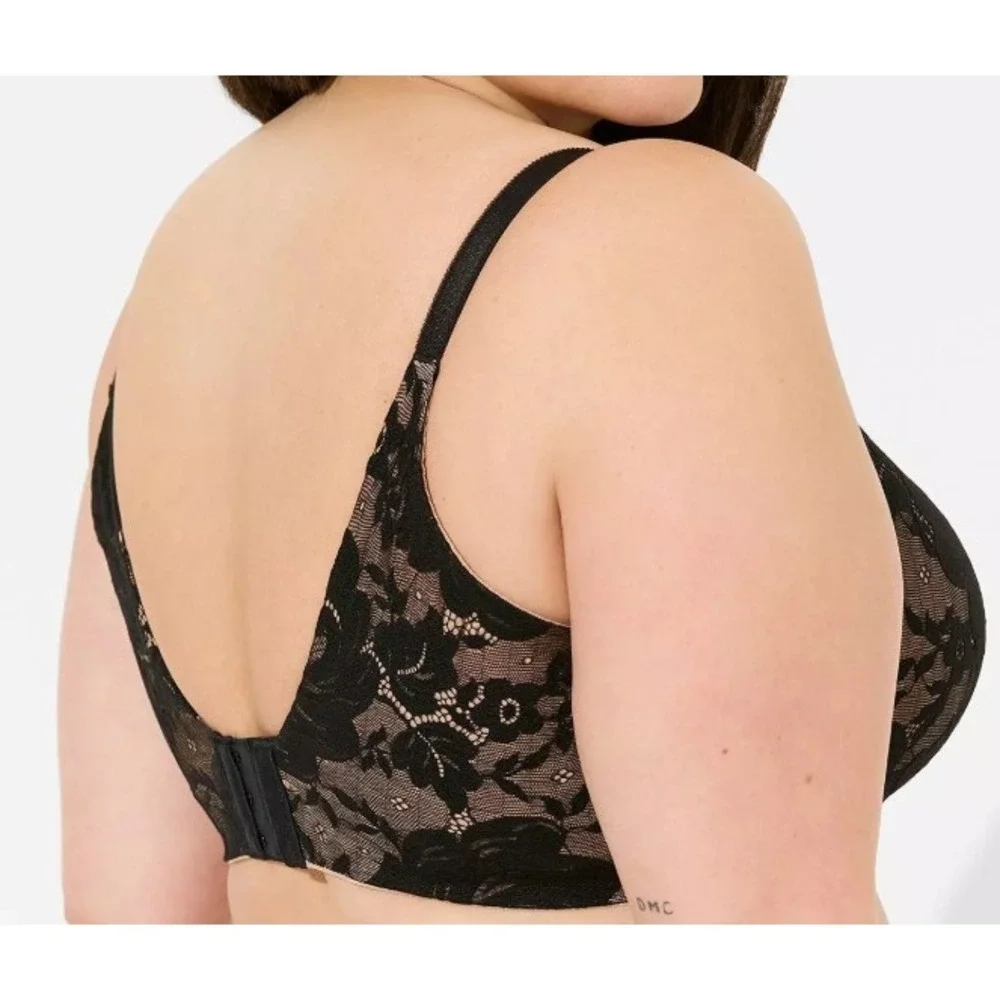 Torrid Curve Womens 52D Balconette Lightly Lined Bra NWT‎ in Black/Beige